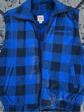 Vintage Ozark Trail Blue and Black Buffalo Plaid Vest